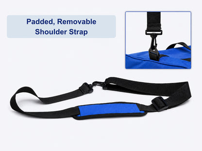 Removable padded shoulder strap attached to the Pro Pak Carrying Case