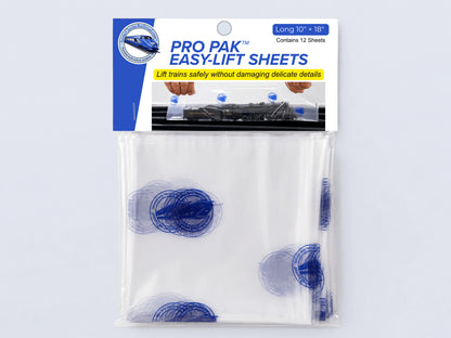 Pro Pak Easy-Lift Sheets Long retail pack, 10 by 18 inch, 12 clear sheets behind a header card