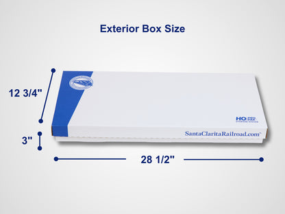Pro Pak HO Standard box exterior dimensions — 28 1/2 by 12 3/4 by 3 inches