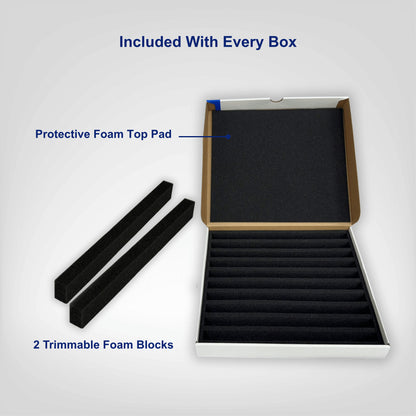 Included with every Pro Pak N Compact box — protective foam top pad and 2 trimmable foam blocks