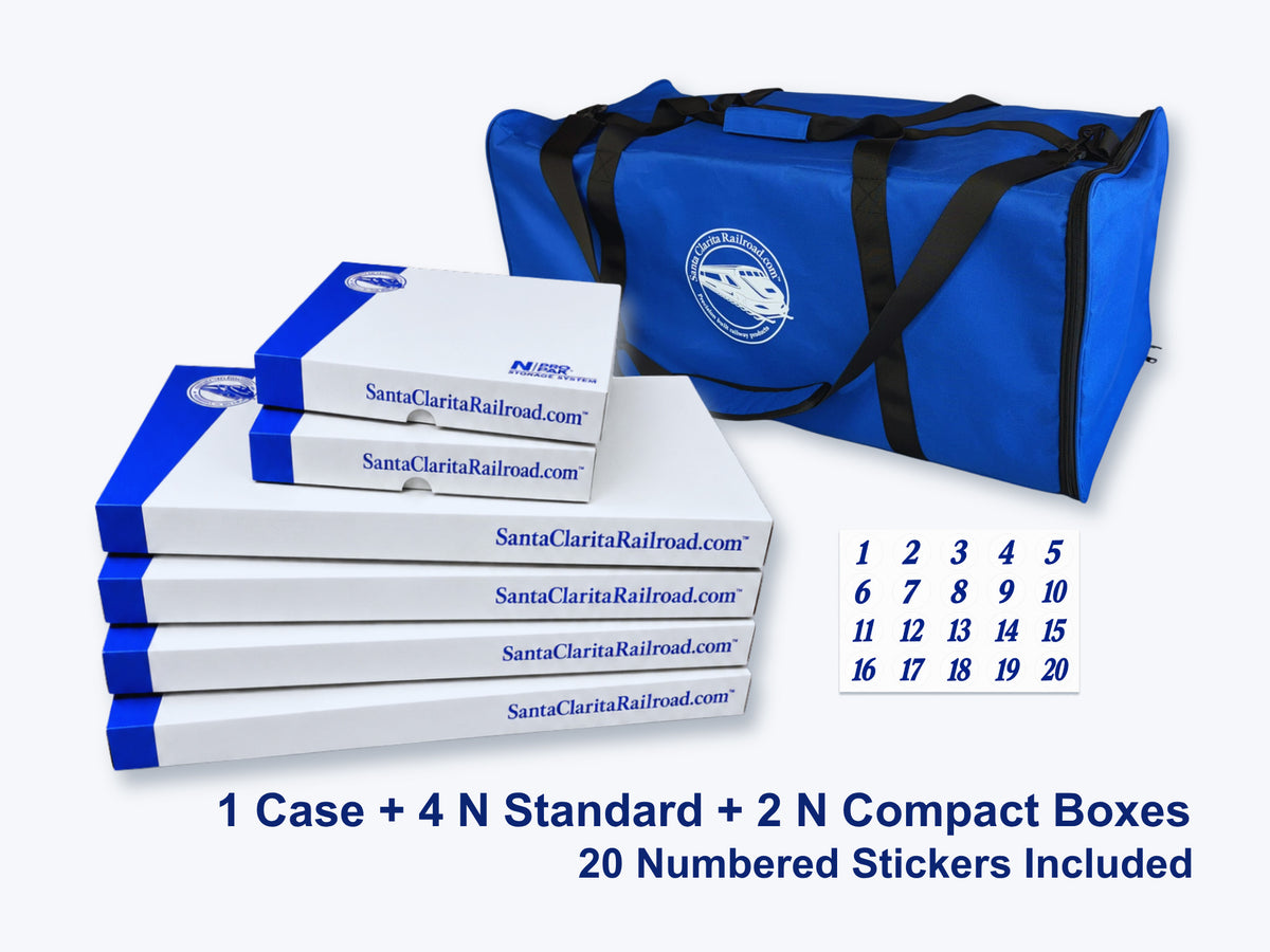 Pro Pak N Mixed Bundle — four N Standard and two N Compact boxes fanned beside the Carrying Case